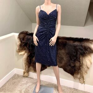 New Knee-length Sparkly Sequined Cocktail Party Dress